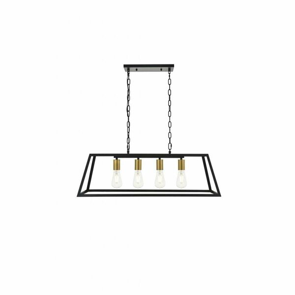 Cling Resolute 4 Light Brass & Black Ceiling Pendant CL1541702